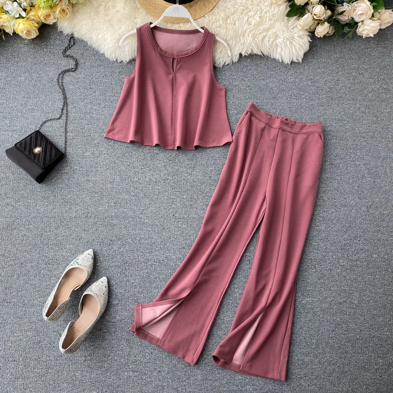 Модные рубашки с короткими рукавами и укороченным топом + свободные брюки из