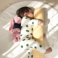 ins baby soothing pillow doll plaid childrens sleeping cushion newborn soft bed bumper crib pad protection bedding safety rails