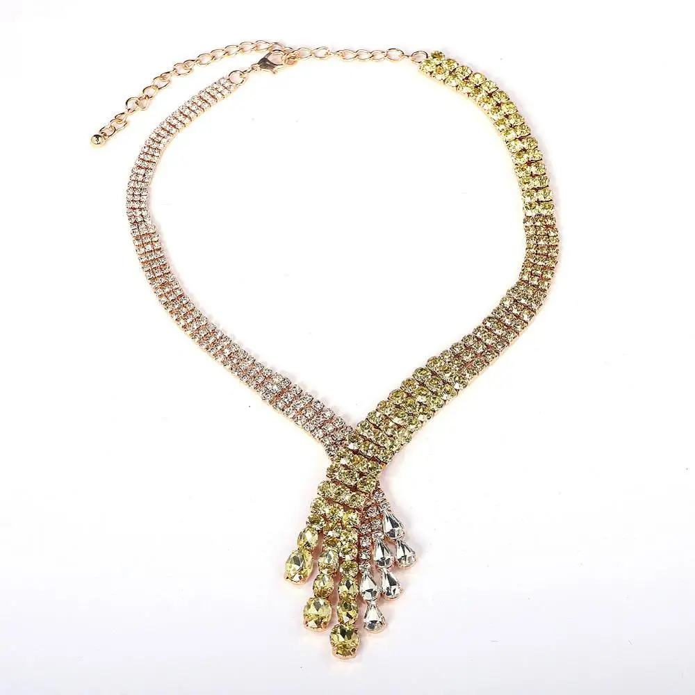 2020 длинное ожерелье с подвеской стразы женское дешево модное ювелирное изделие