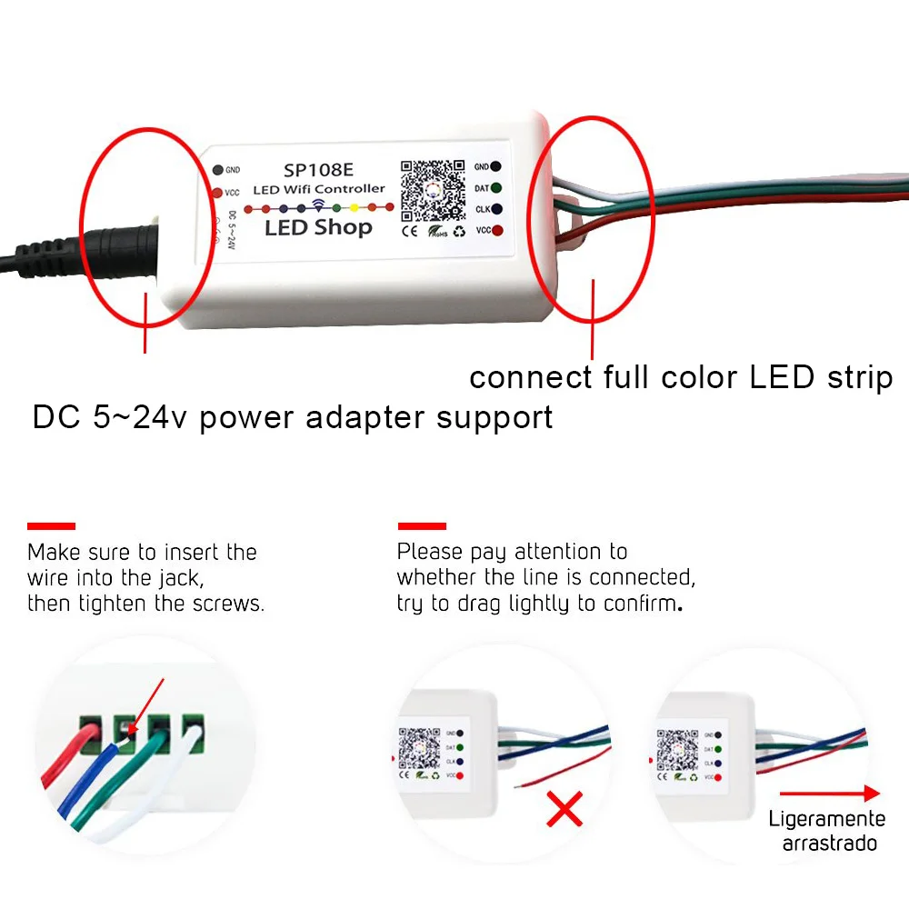 WS2812B WS2811 WS2801 светодиодный WiFi Управление ler iOS Android App Беспроводной дистанционного DC