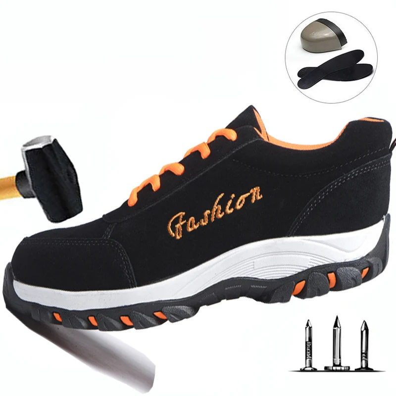 

Four Seasons Labor Insurance Shoes Men Anti-Mite Stab Work Safety Shoes Wear-Resistant Anti-Skid Hiking Protective Men Shoes