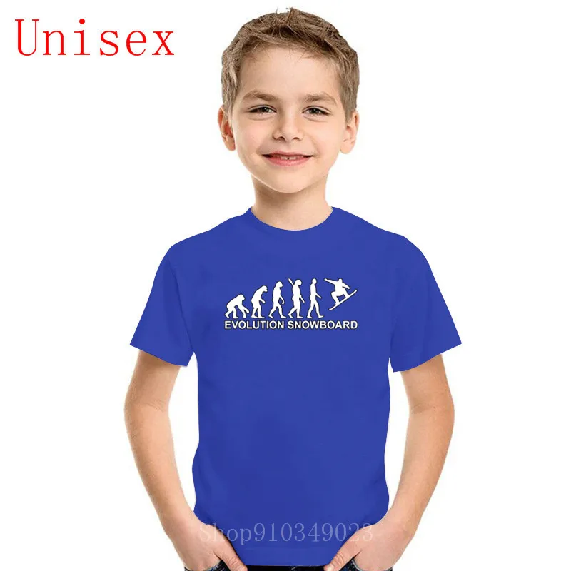 Evolution Snowboard T-Shirt Children Pure Cotton kids Short Sleeves Tops Hip Hop Fashion shirts for teenage girls boys clothes | Детская