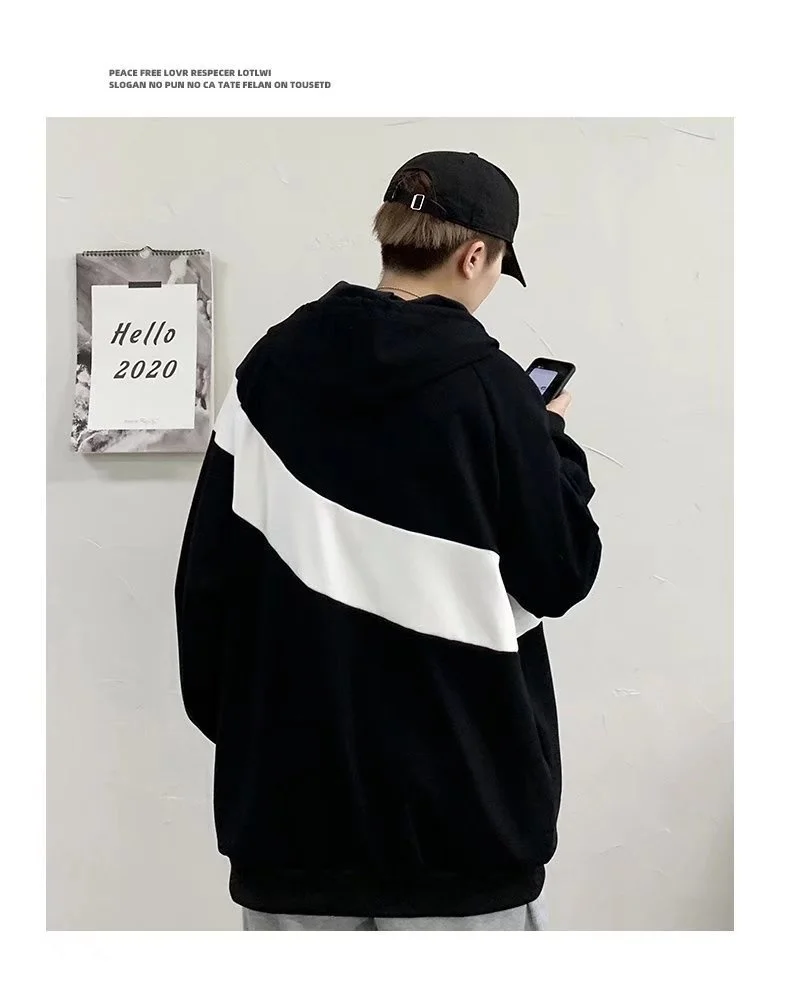 Куртка HYSAIXIA на весну и осень черно-белая простая стильная куртка с надписью в