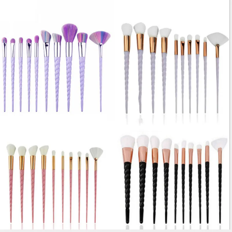Профессиональные 10 шт. спиральные белые кисти для макияжа с ручками белая пудра