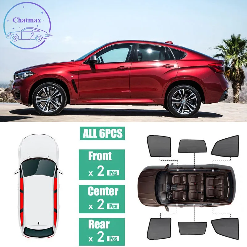 

For BMW X6 2015-2018 Window Sunshade UV Protection Ray Blocking Mesh Laser Block Black Net Yarn