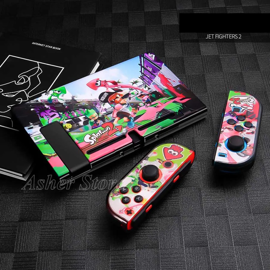 7 Nintendo switch шаблон Защитный чехол красочный жесткий корпус+ 4 Аналоговые крышки для nintendo Switch консоли Joy-con аксессуары - Цвет: 7