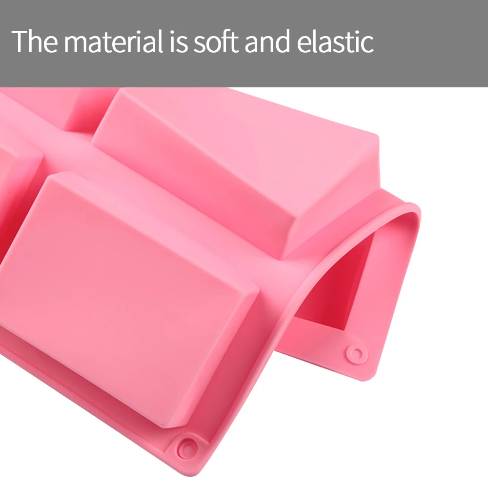 

2Pcs New Silicone Soap Mold 6-Cavity House Rectangle Silicone Mold For Pans Cakes Baking Chocolate Biscuit DIY Homemade Craft