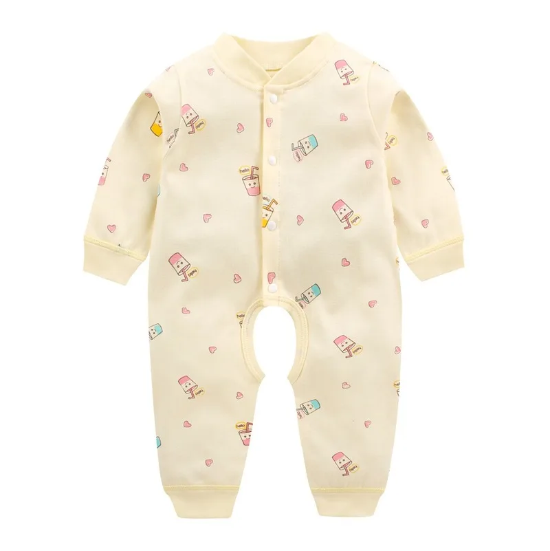 

Baby Jumpsuit Cotton Long-sleeved Newborn Clothes Full Moon Female Male Baby Romper Pajamas Spring and Autumn