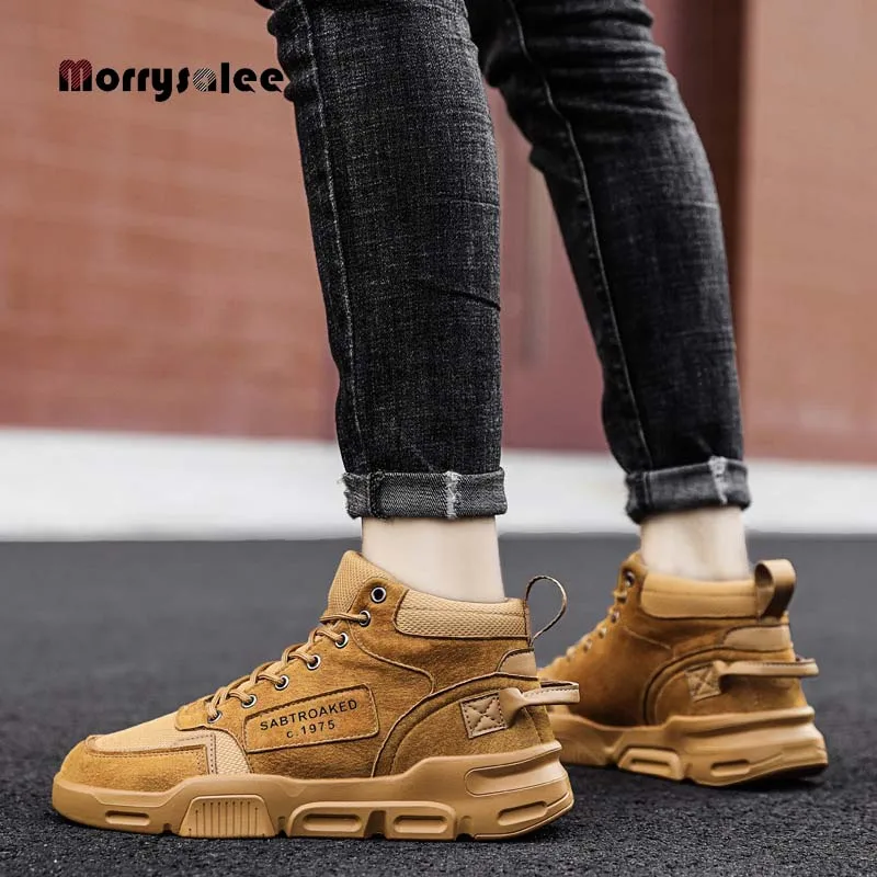 

2020 New Men Boots Waterproof Lace Up Military Boots Men Winter Ankle Lightweight Shoes for Men Winter Casual Non Slip Fashion