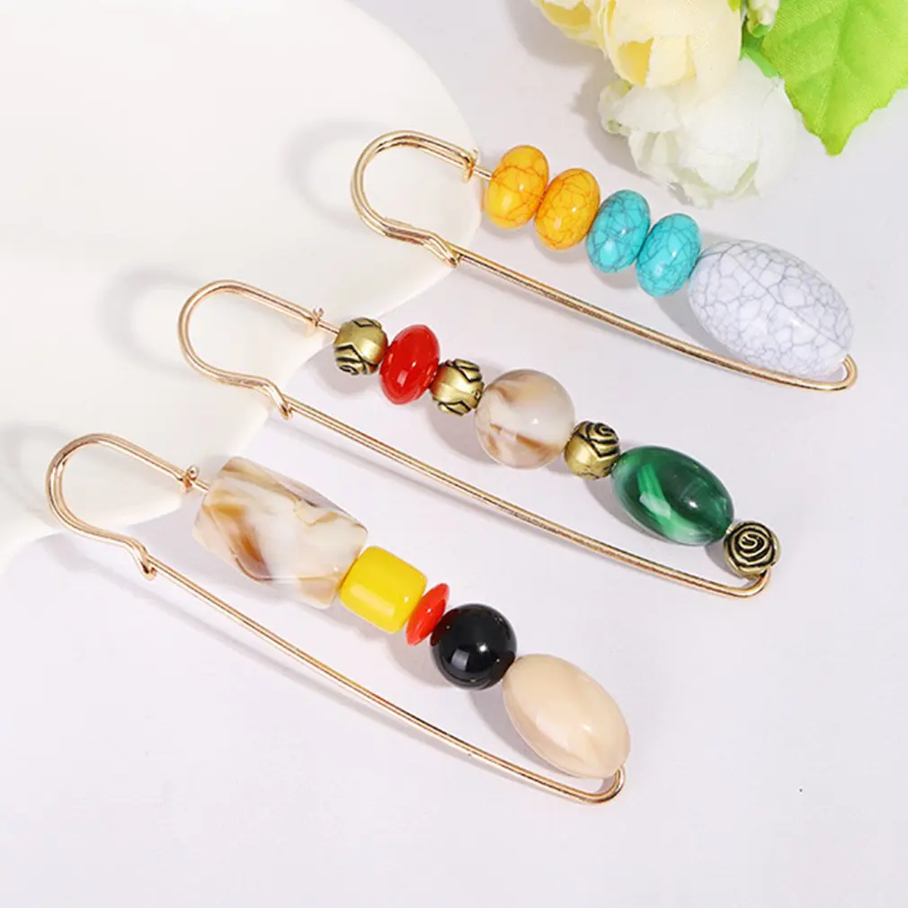 Женская бутоньерка в богемном стиле Высококачественная Бирюзовая брошь с