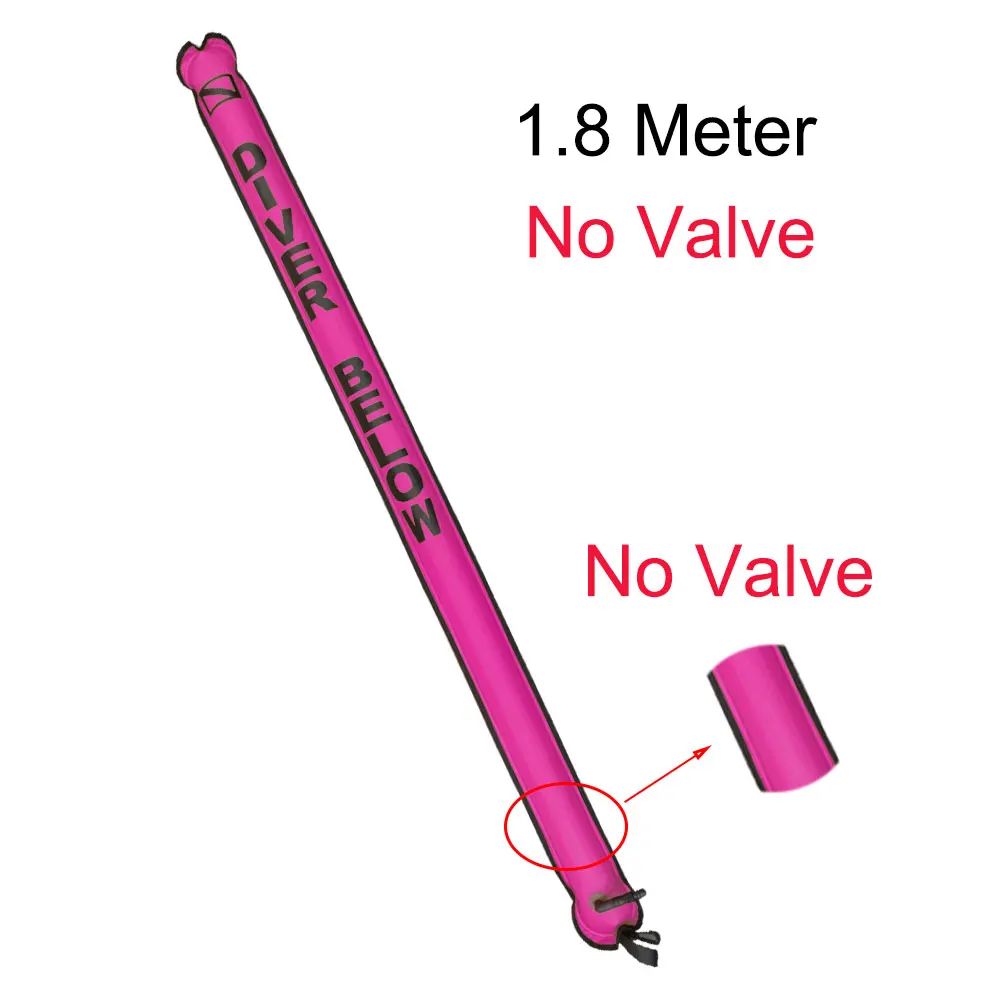 1.8M Pink No Valve 1,1 м-1,8 м закрытый Дайвинг поверхность маркерный буй SMB дрейф дайвинг восходящая сигнальная трубка безопасная колбаса Для Сноркелинга - Цвет: 1.8M Pink No Valve