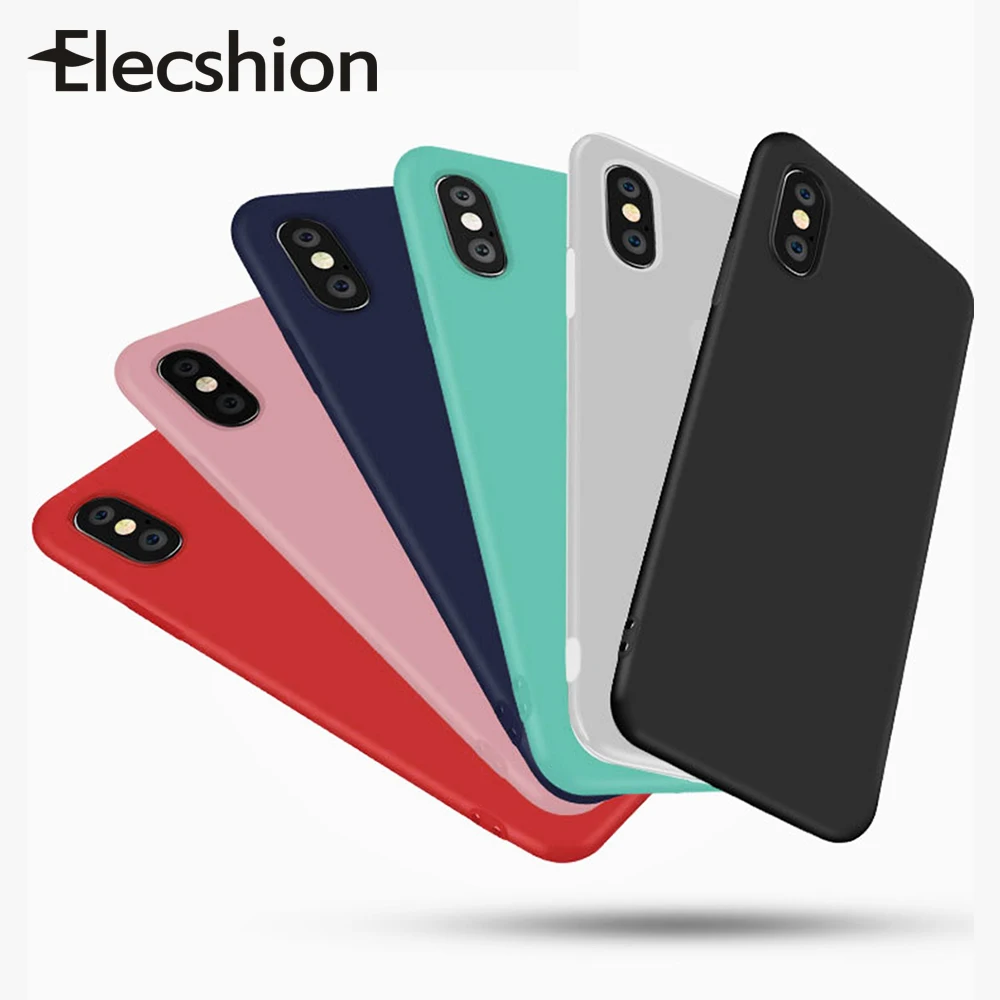 Для iPhone 11 Pro Цветной силиконовый матовый чехол для Max Candy мягкий ТПУ задняя крышка