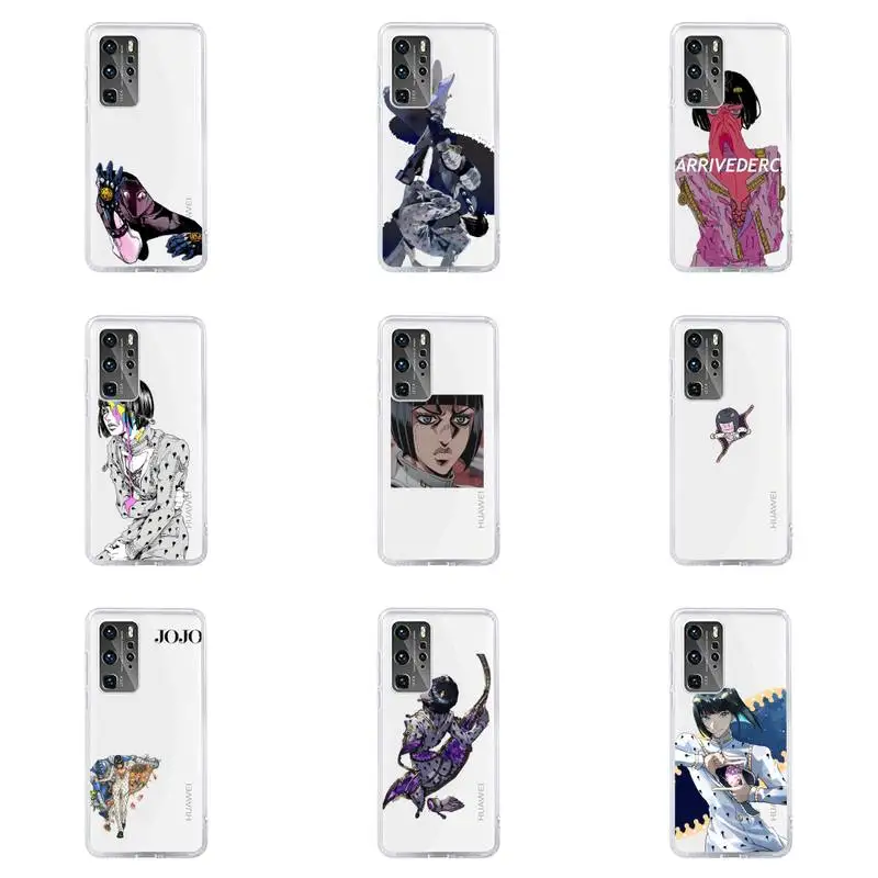 

Girls Bruno Buccellati JoJo's Bizarre Phone Case For Huawei P40 P30 P20 Mate Honor 10i 30 20 i 10 40 8x 9x Pro Lite Transparent