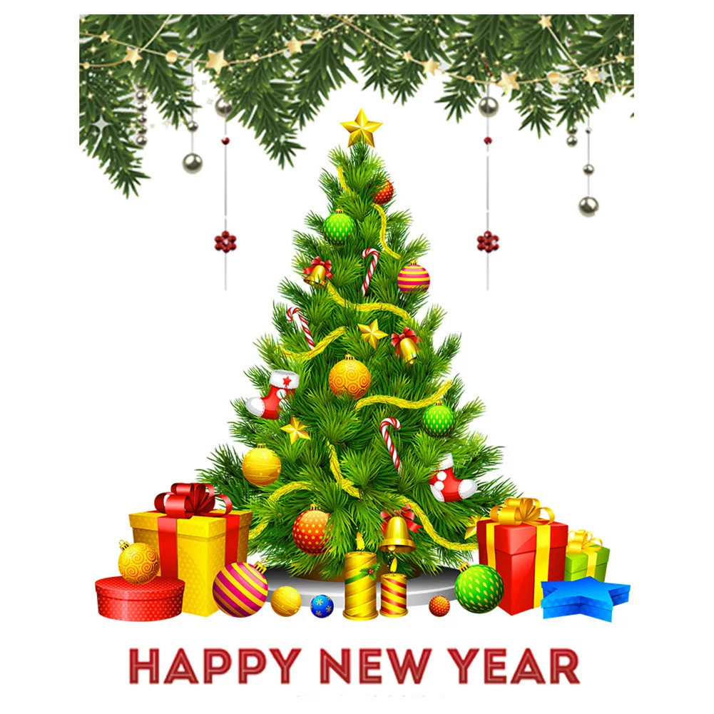 

DIY Christmas Tree Wall Sticker Plant Glass Decal Living Room Home Decoration Glass Window Snowflake Ornament