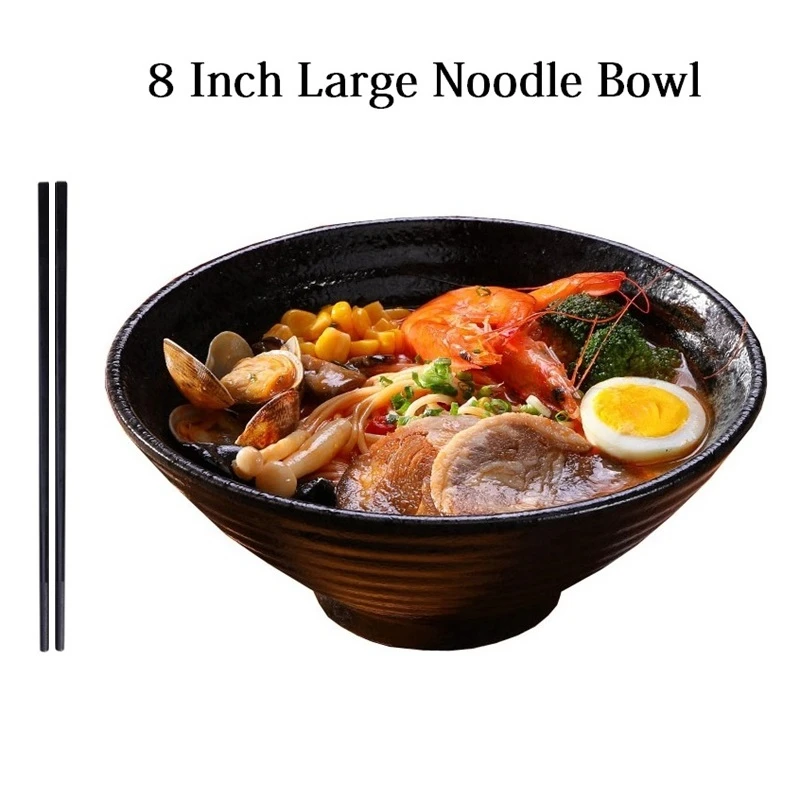 8 дюймов креативная Японская чаша для лапши быстрого приготовления Ramen Большая Керамическая Салатница фруктовое блюдо суп спагетти паста микроволновая посуда