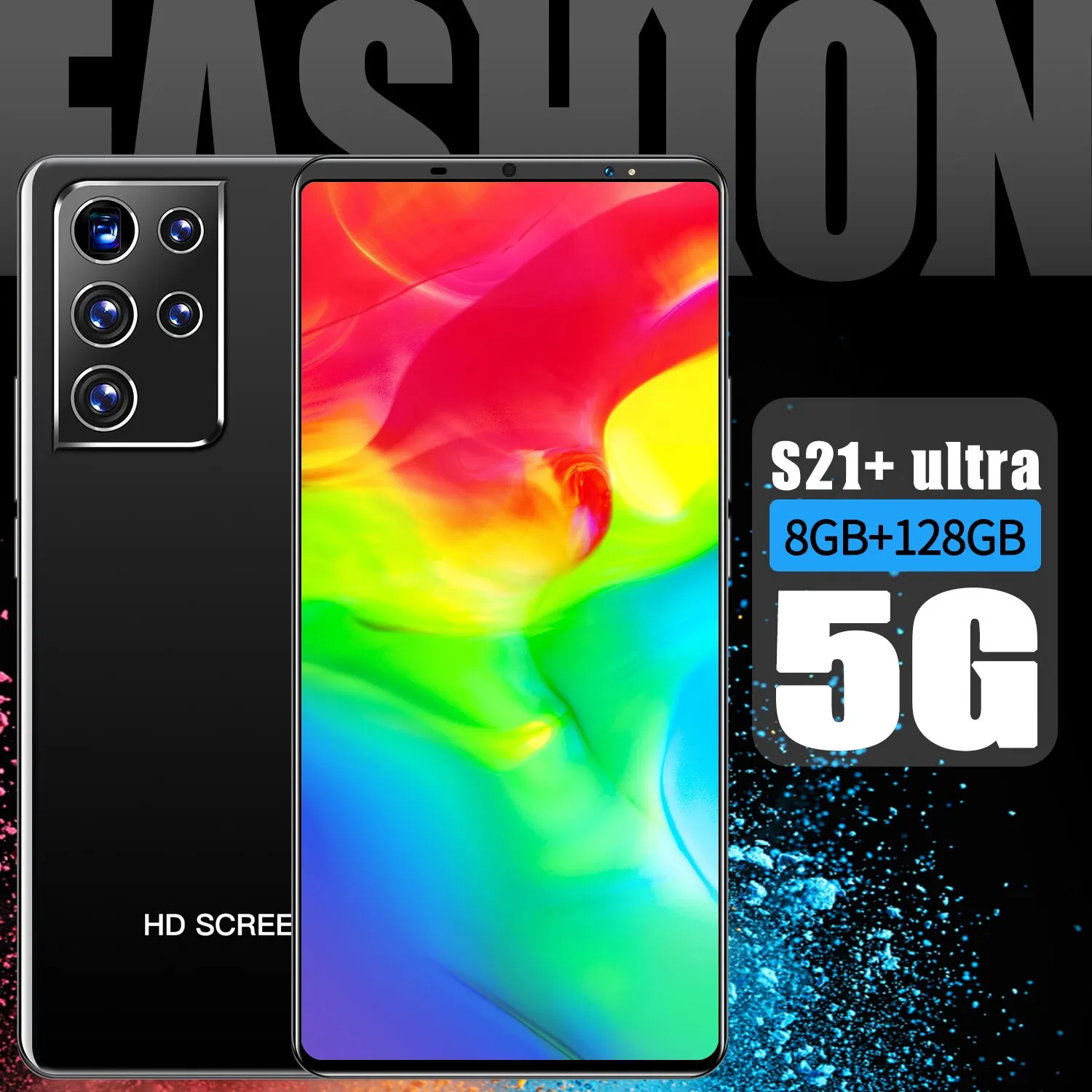 

S21 Ultra 5g Smart Phone 6.1 Inch 8gb+128gb 24mp+48mp Mtk6595 Deca Core 4800mah Double Sim+ Mocro Sd Pink Green Cell Phone