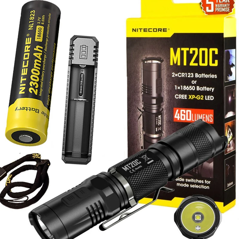 NITECORE MT20C тактический фонарь CREE XP-G2 (R5) макс. 460 люмен дальность луча 180 метров