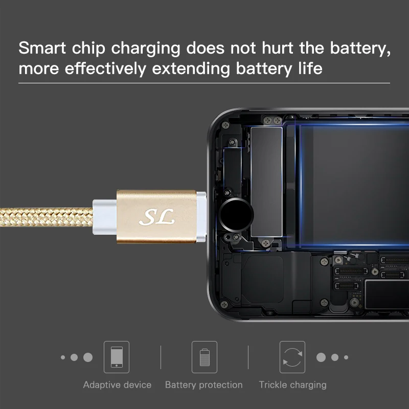 10 шт./лот USB Type C кабель 1 м 5 2 плетеный для быстрой зарядки и передачи данных Samsung S10
