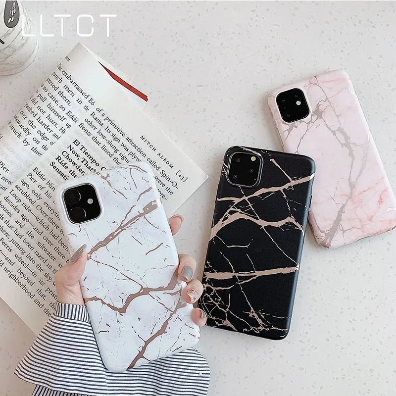 

LLTCT Marble Pineapple Phone Case For iPhone 8 Plus 11 Pro Max X XR Xs Max 7 8 6s SE 2020 Soft IMD Silicone Fundas Capa Carcasa