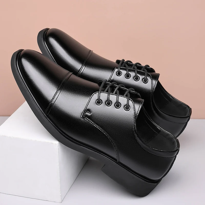 

Nooknak 2021 Business Fashion Dress Leather Shoes for Men,Sewing Process, Second Cowhide,Lace-up Shoes Size 38-44