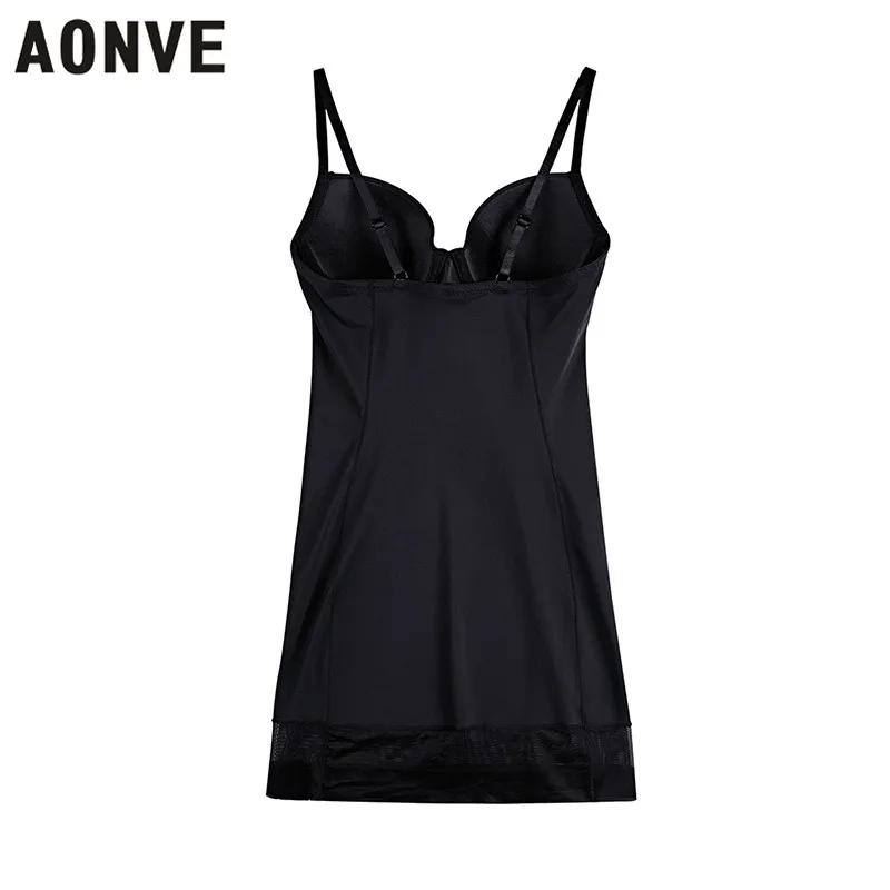 Aonve High Elasticity Midi Sleeveless Dress Slimming Women Shapewear Black Sexy Body Shaper Lady Underwear Plus Size XL | Женская одежда