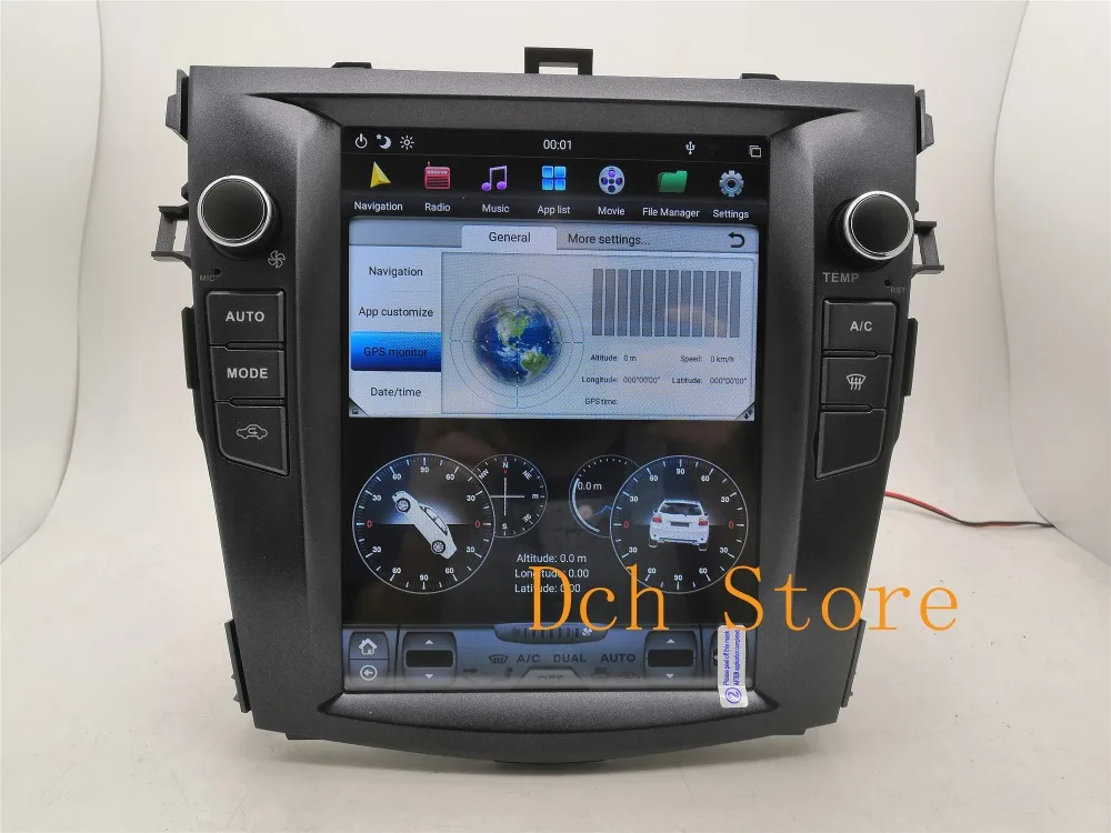 10,4 ''вертикальный экран Tesla стиль Android 8,1 автомобильный DVD gps для Toyota Corolla 2006 2007 2008 2009 2010 2011 2012 2013 ips радио