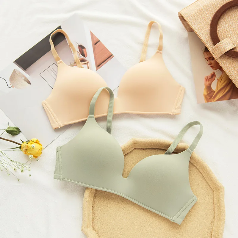 Бюстгальтер женский бесшовный желтого цвета без косточек чашка A B | Женская