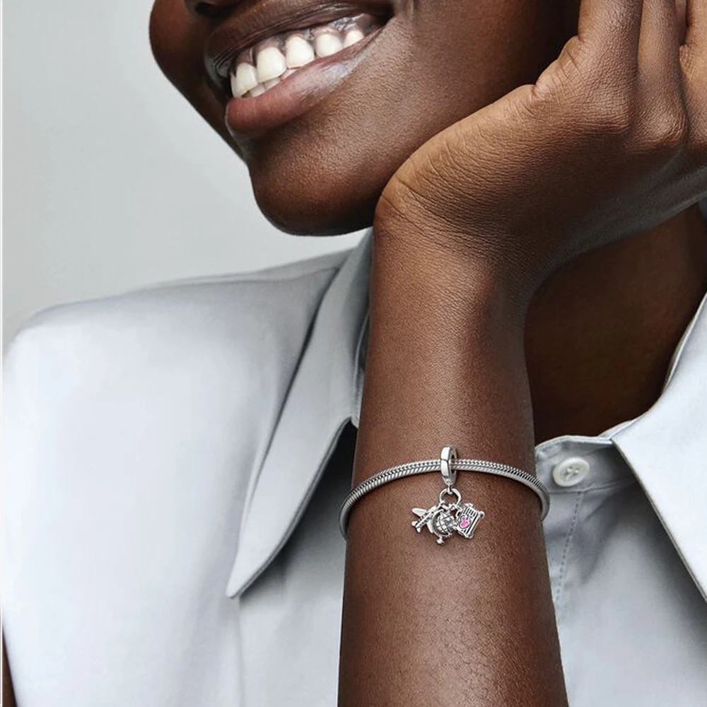 Новинка подвеска в виде глобуса из искусственного самолета S925 подходит для