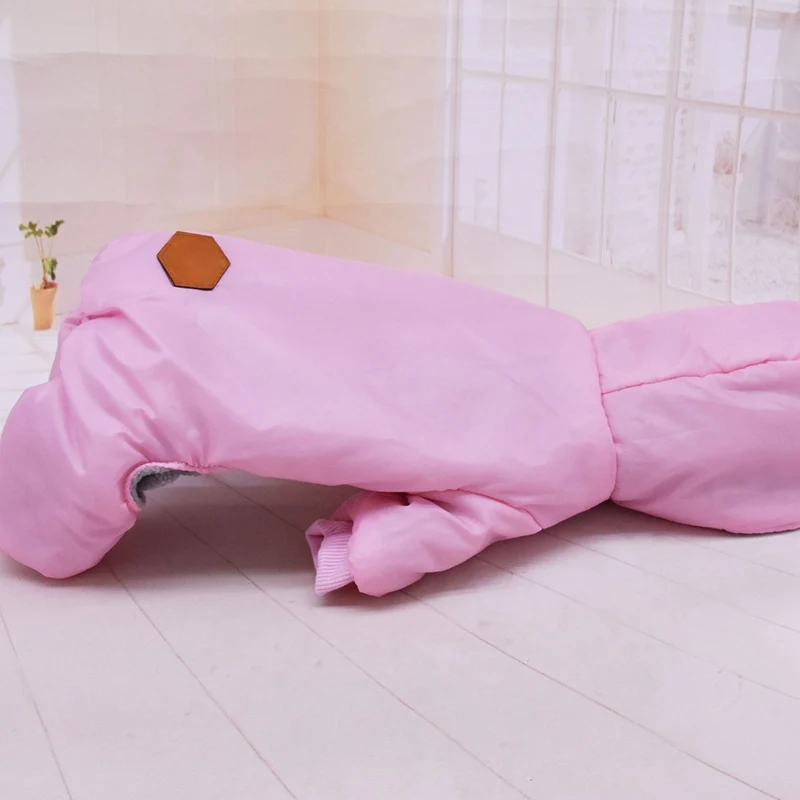 

Pet Simple Windproof Coat For Autumn And Winter Solid Color Warm 4-legged Clothes Casual Thickening Jumpsuit For Puppy