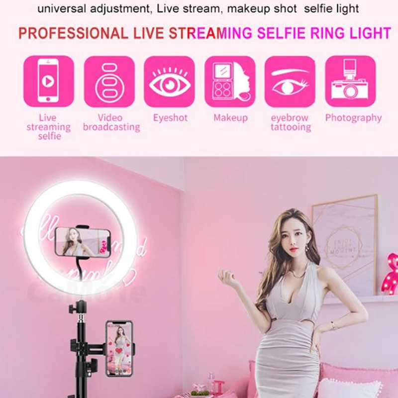 Лампа для селфи светильник смартфона яркий со светодиодными бусинами подставка