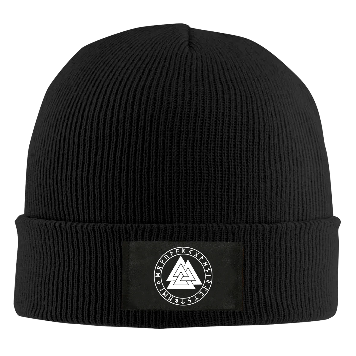 

Odin Viking God Valknut With Runes Beanie Hats For Men Women With Designs Winter Slouchy Knit Skull Cap