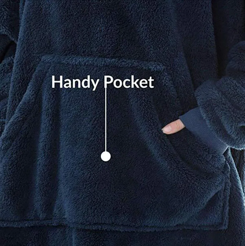 Новое Флисовое одеяло с рукавами уличные одеяла капюшоном и карманами теплая