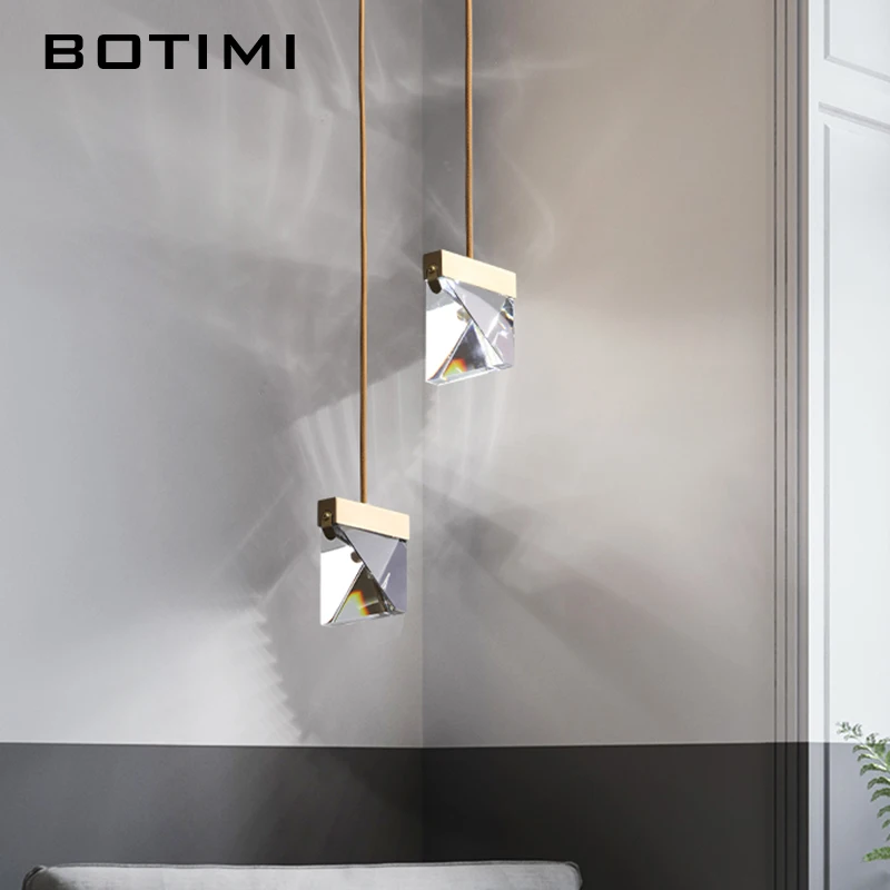 Подвесные светильники BOTIMI постмодерн полностью из меди с кристаллами роскошный