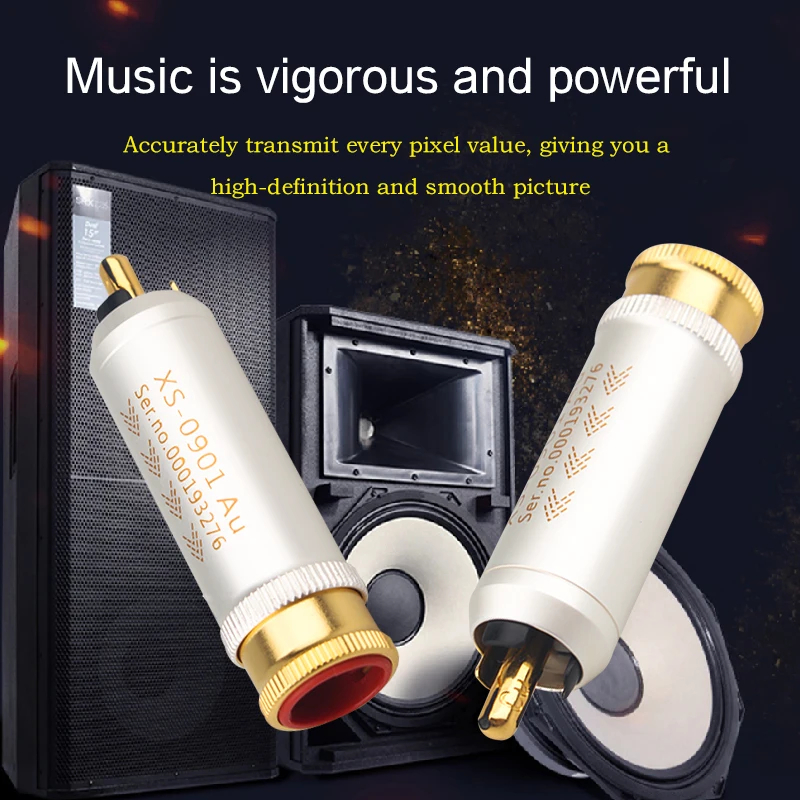 4pcs/8pcs/16pcs Red Copper Shell Gold-plated RCA Audio Plug For DIY Power Amplifier Hifi and Video Connection Cable 10mm | Электроника
