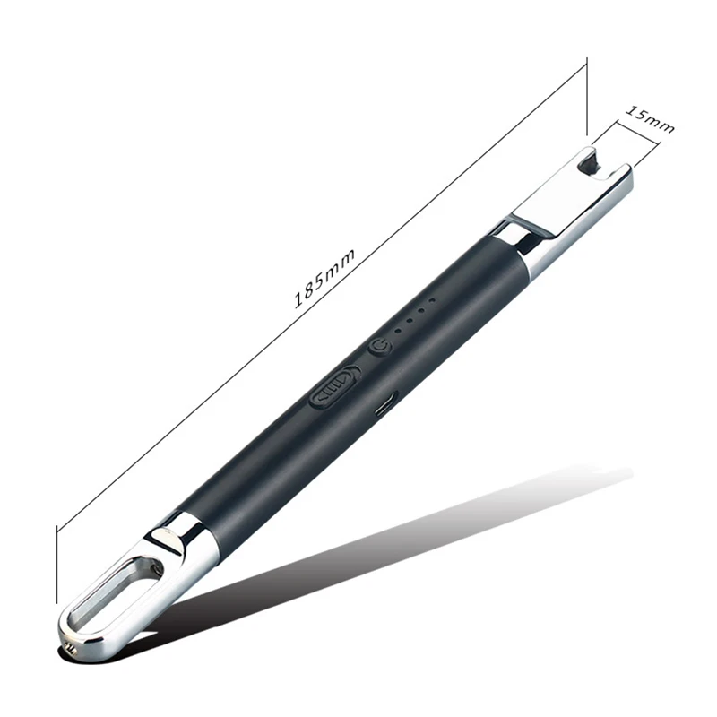 Mini USB Electronic lighter Rechargeable Power Display Pulse Arc Lighter With Hook Windproof Outdoor BBQ Igniter Kitchen Tools | Дом и сад