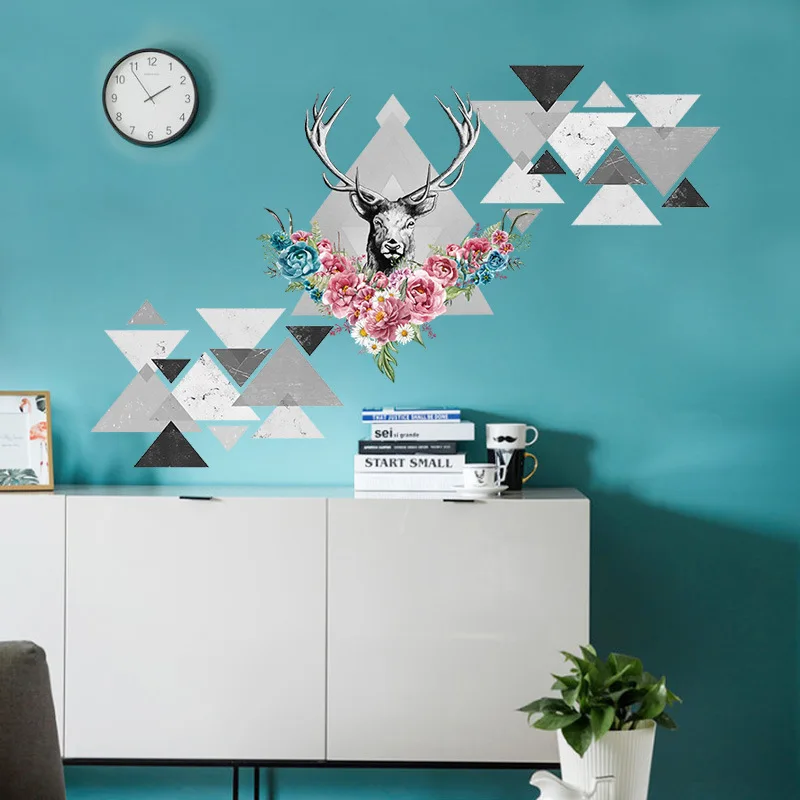 Настенные наклейки с изображением леса и оленя домашний декор украшения для