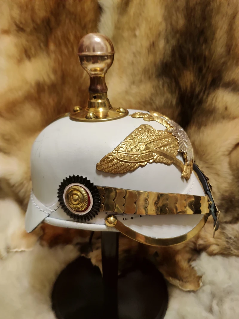 German military helmet white Knight helmets halloween party wearable Prussian helmet leather retro helmet dome military masks