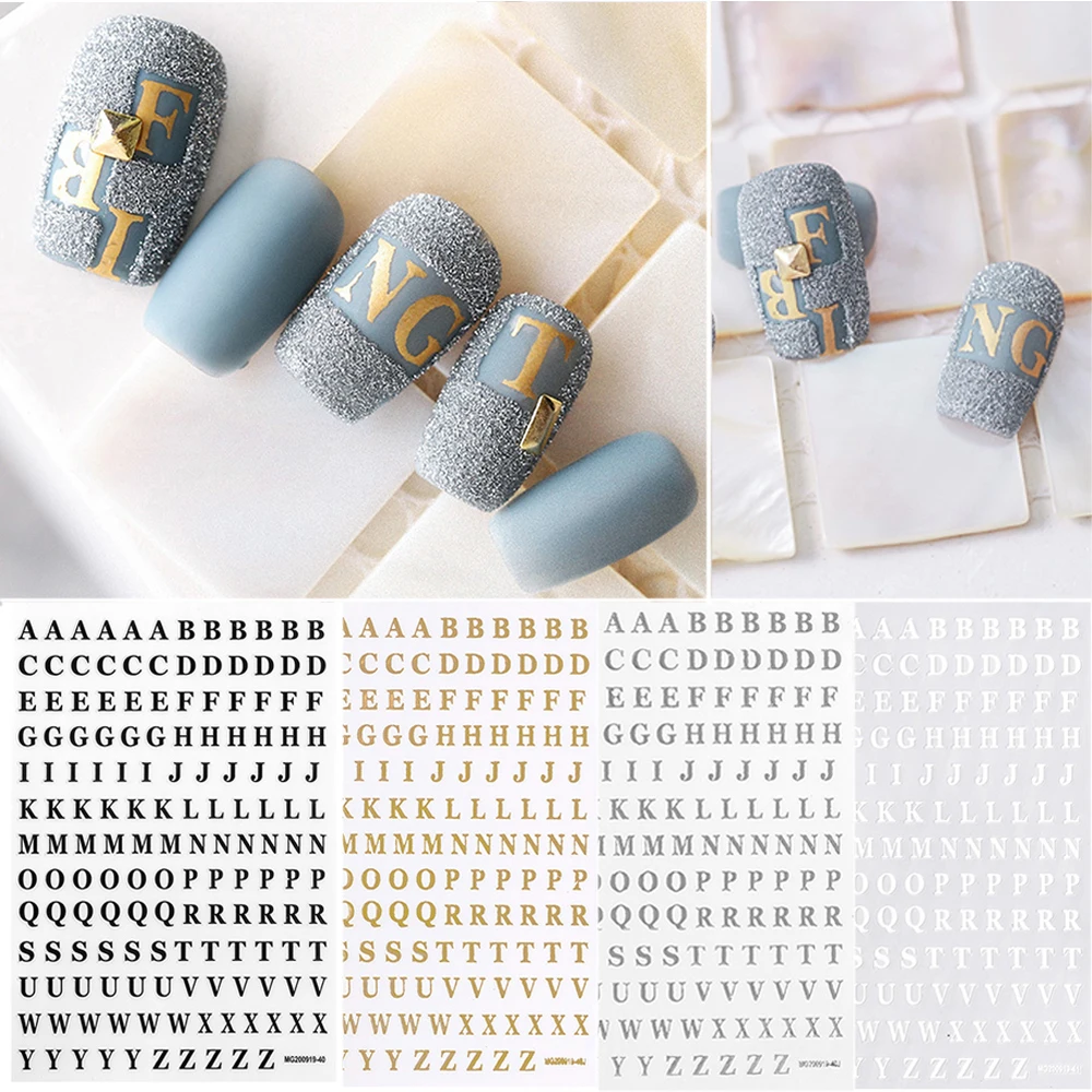 

1Pcs Stickers With Letters And Numbers Stickers 3D Nail Stickers Nail Art Decorations