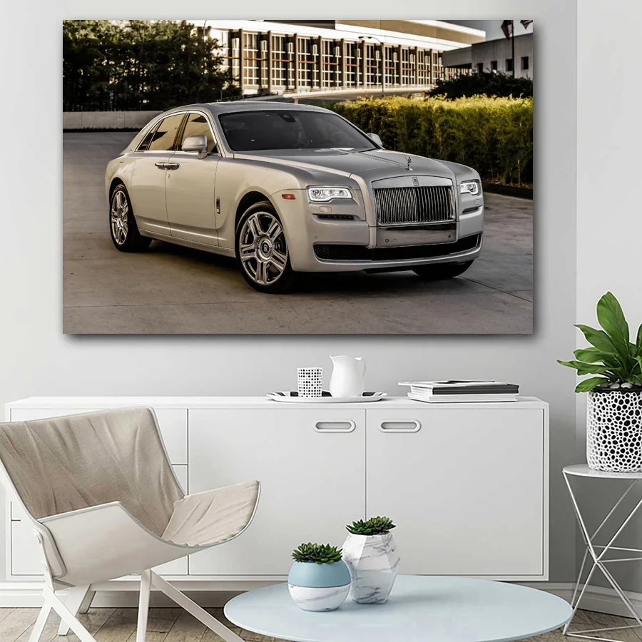 Постеры и принты рулонов Royce призраки роскошные автомобильные обои холст