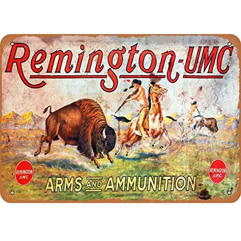 

Customizable and Fun Home Decoration Metal Sign Remington Weapon Ammunition Bar Retro Wall Decoration Metal Sign 8x12 Inches