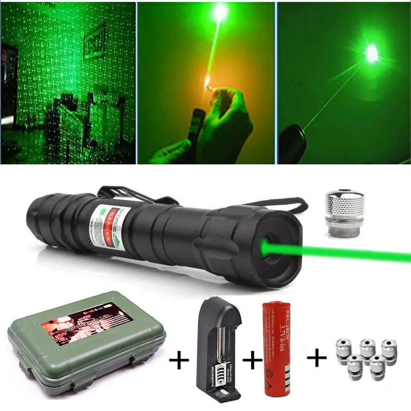 

8000m green laser sight red laser 009 pointer high power laser equipment adjustable focus laser head with 18650 battery