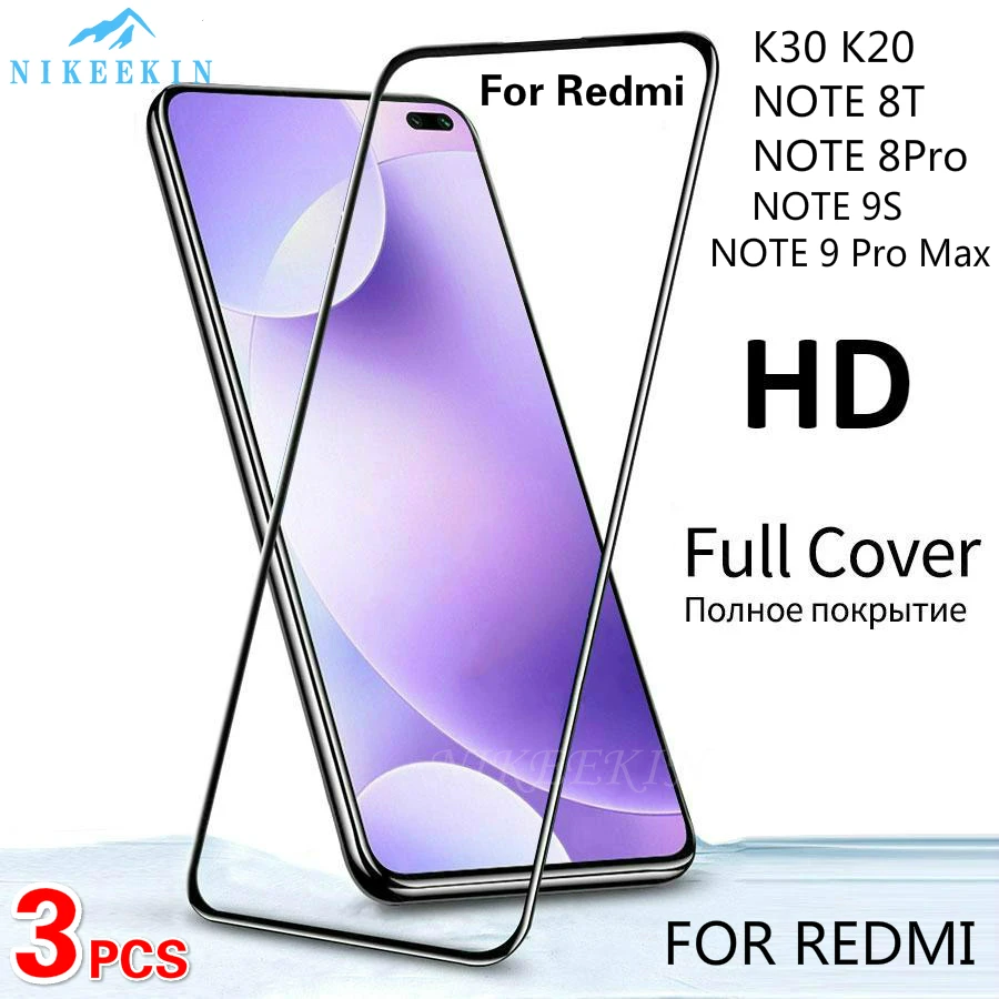 Закаленное стекло для Xiaomi Redmi Note 8 Pro 8T 7S 8A 7A 6A Защитная пленка экрана 9 Max 9S Полное 3