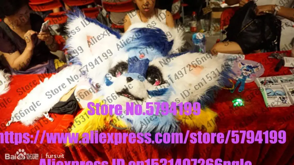 Индивидуальное реальное фото dx0043 полный комплект кошек Хаски собака костюм лиса