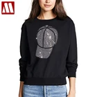 Черная Женская толстовка в стиле хип-хоп, повседневные худи с принтом, женская одежда, бейсболка, пуловер, топы с длинным рукавом, 2022