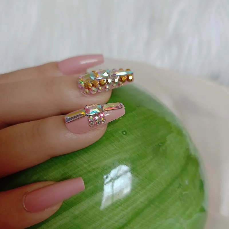 24 шт. новейшие яркие Длинные балетные искусственные ногти ручной работы с