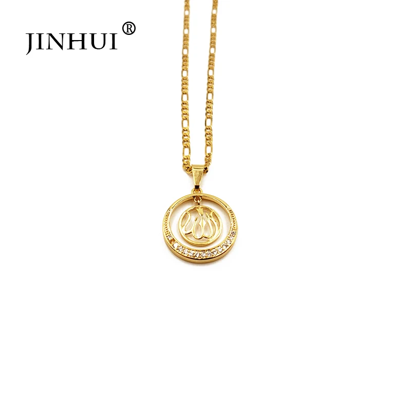 Модные женские ожерелья JINHUI из Саудовской Аравии золотого цвета подвеска для