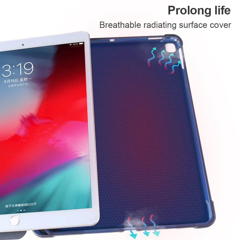 Для iPad Pro 10,5 чехол с карандашом, мягкий чехол для iPad Air 3, кожаный чехол для iPad 10,2, чехол 7-го поколения