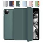 Умный чехол-книжка для iPad 10,2, 7, 8, 9, 2020 Pro, 11 Air 4, 10,9, Air 3, 10,5, iPad 9,7, 2017, mini 5, из искусственной кожи, силиконовый