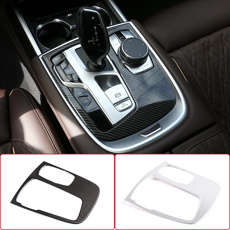 Car Central Control Gear Shift Panel Multimedia Knob Frame Trim Stickers For BMW 7 Series G11 G12 2016-2020 Interior Accessories