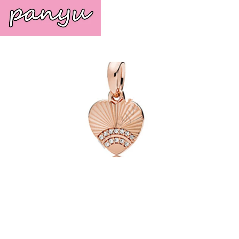 Pandoras Подвески Серебро 925 розовое золото в форме сердца ювелирные изделия для Pandoras браслет и браслет бусины Подвески Украшения - Цвет: Зеленый